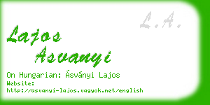 lajos asvanyi business card